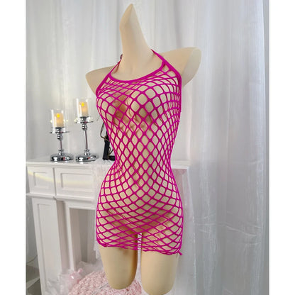 1PC Sexy Women Fishnet Cover Up Without Bikini Hollow Out Bodycon Dress  See Through Beachwear Summer Women's Swimwear