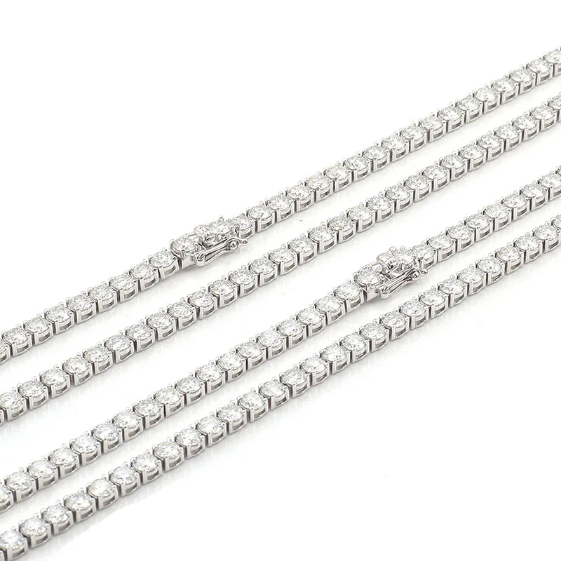 Provence Moissanite Necklace for Women Man Sterling Silver Link Chain 2/3/4/5/6 mm D Color VVS1 S925 Tennis Necklace for Ladies