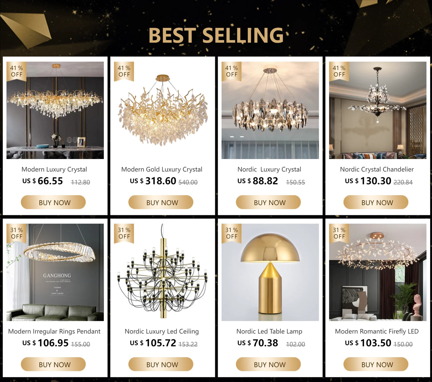 Nordic Designer Luxury Ceiling Chandeliers Modern LED Crystal Pendant Lights for Bedroom Living Room Light Fixtures