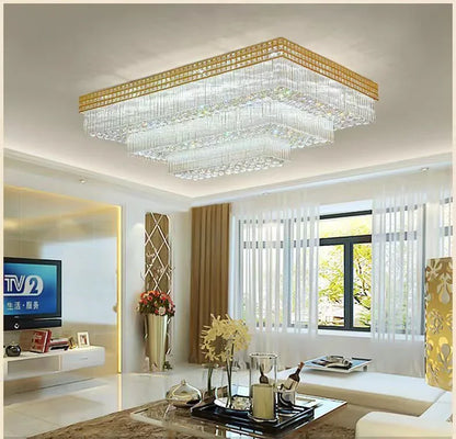 Manufacturers Wholesale Chandelier Lamp Suspend Lobby Gold Hanging Rectangular Living Room Bedroom Restaurant LED Ceiling Lights