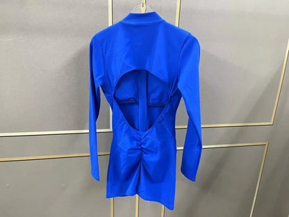 Seamless Yoga Zipper Jumpsuits Sports Fitness Beauty Back Hip-Lifting Long-Sleeved One-Piece Workout Gym Bodysuits for Women