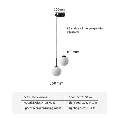 Glass Ball Led Pendant Lamp Modern Fixtures Chandelier Lights for Dining Room Indoor Hotel Lobby Home Decor Stairs Hanging Lamp