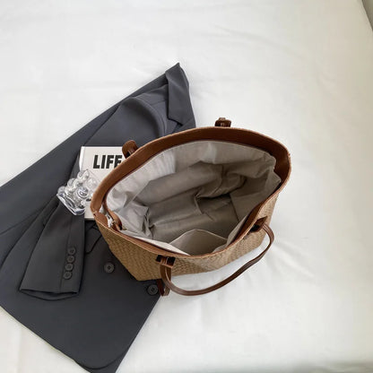 Autumn and Winter Trendy Vintage Rhombic Woven Shoulder Bags Large Capacity Underarm Bag Daily Commuting Bag Casual Handbags