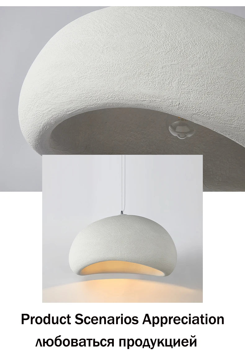 Nordic Wabi Sabi Pendant Lamps Dining Room Lighting Modern Living Room Bedroom LED Ceiling Chandelier Loft Lustre Hanging Lights