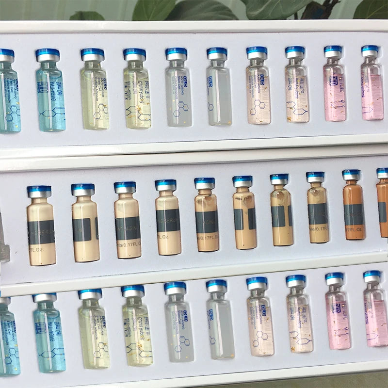 5ml Hyaluronic Acid Peptide Facial Serum BB Cream Glow Ampoule Kit Niacinamide Moisturizing Hydration Skin Rejuvenation Beauty