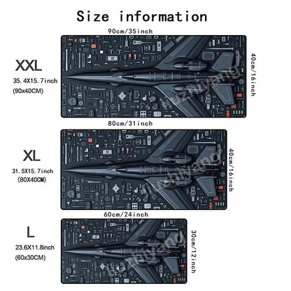 Large Airfield Theme Large Mouse Pad Stitched Edges Non-Slip Rubber Base XXL Gaming Keyboard Desk Mat Office Laptop Accessories