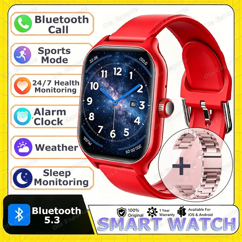2026 New Men's Smart Watch Women's Gift Heart Rate Blood Oxygen ECG Sports Fitness Watch Electronics Bluetooth Call Smartwatch