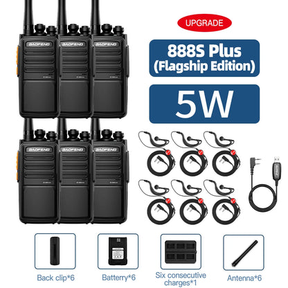 BAOFENG BF-888S Plus PMR446 License Free Two Way Radio Portable Walkie Talkie VOX Micro USB Rechargeable For EU Family Team Use