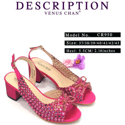 2024 New Italian Design Full Drill Elegant Wine Evening High Heels Wedding Party Shoes Matching Clutch Handbag