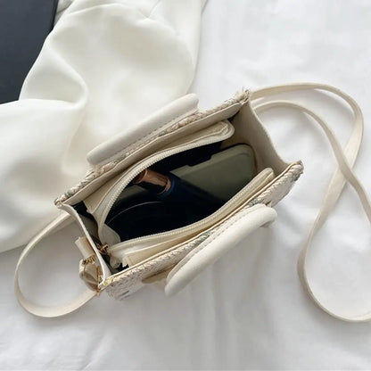 Fashion Women Summer Straw Bag Girls Shoulder Bags Casual Handbag Solid Color Crossbody Bags