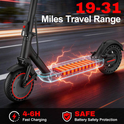10'' Honeycomb Solid Tire Electric Scooter,500W Powerful Motor,22 MPH Max Speed, 30Miles Range,Foldable E-scooter with Premium Shock Absorption & Dual Braking System, Smart APP Control