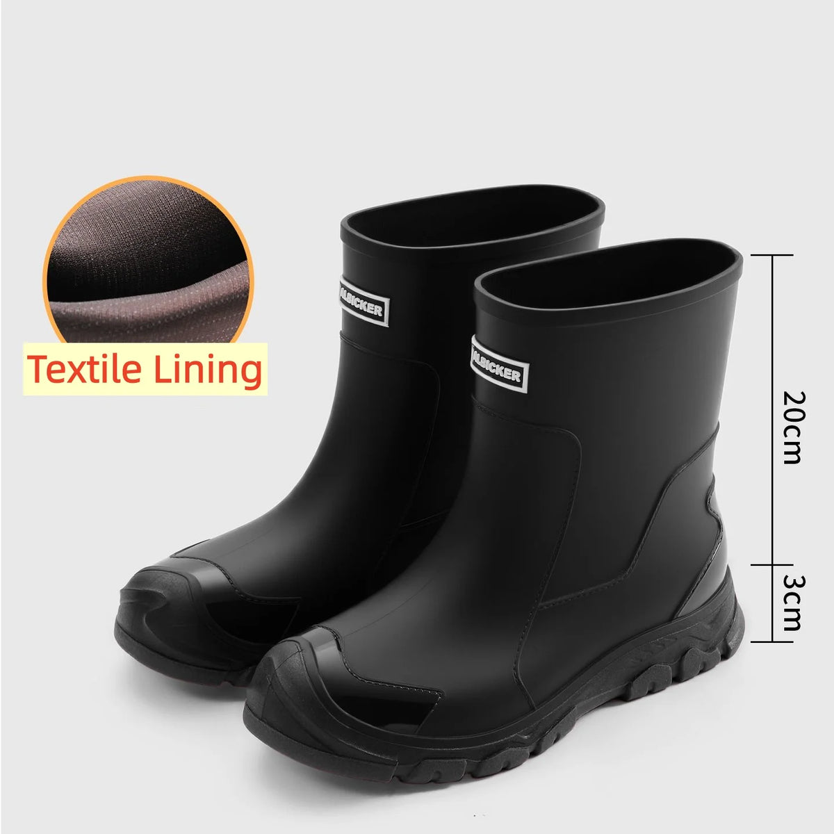 Mens High Top Rain Boots Mid Tube Couple Chef Shoes Thick Soled Long Tube Boot Outdoor Plush Warm Casual Boots Winter Water Shoe