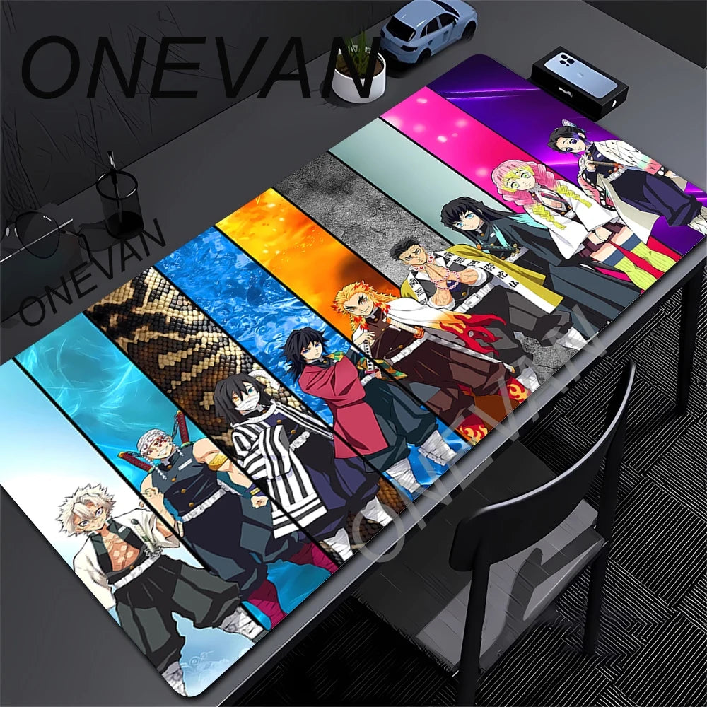 Mouse Pad Gaming Laptops Keyboard Mat Xxl Pc Desk Protector Deskmat Gamer Mats Anime Demon Slayers Rengoku Kyoujurou Pc Mousepad