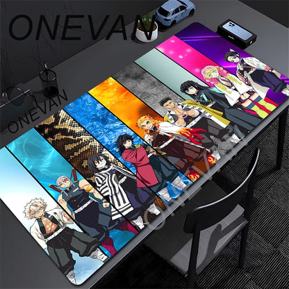 Mouse Pad Gaming Laptops Keyboard Mat Xxl Pc Desk Protector Deskmat Gamer Mats Anime Demon Slayers Rengoku Kyoujurou Pc Mousepad