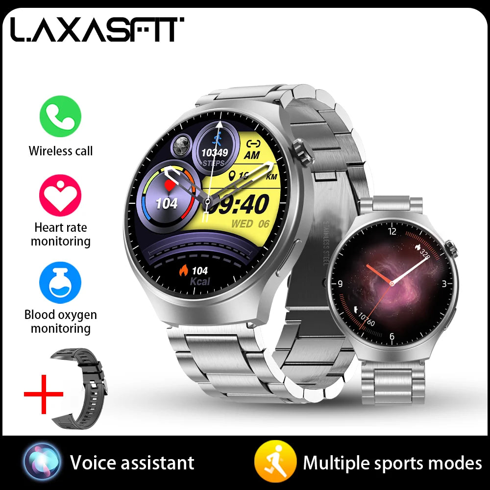 LAXASFIT 2026 New Smartwatch 1.52-inch HD Display Wireless Charging Bluetooth Calling Men's Sports Smart Watch
