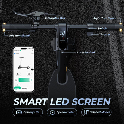 E8/10 Foldable E-Scooter 500/1000W 20mph 20/40miles Max Range Dual Suspension APP Smart Control Powerful Motor Electric Scooter