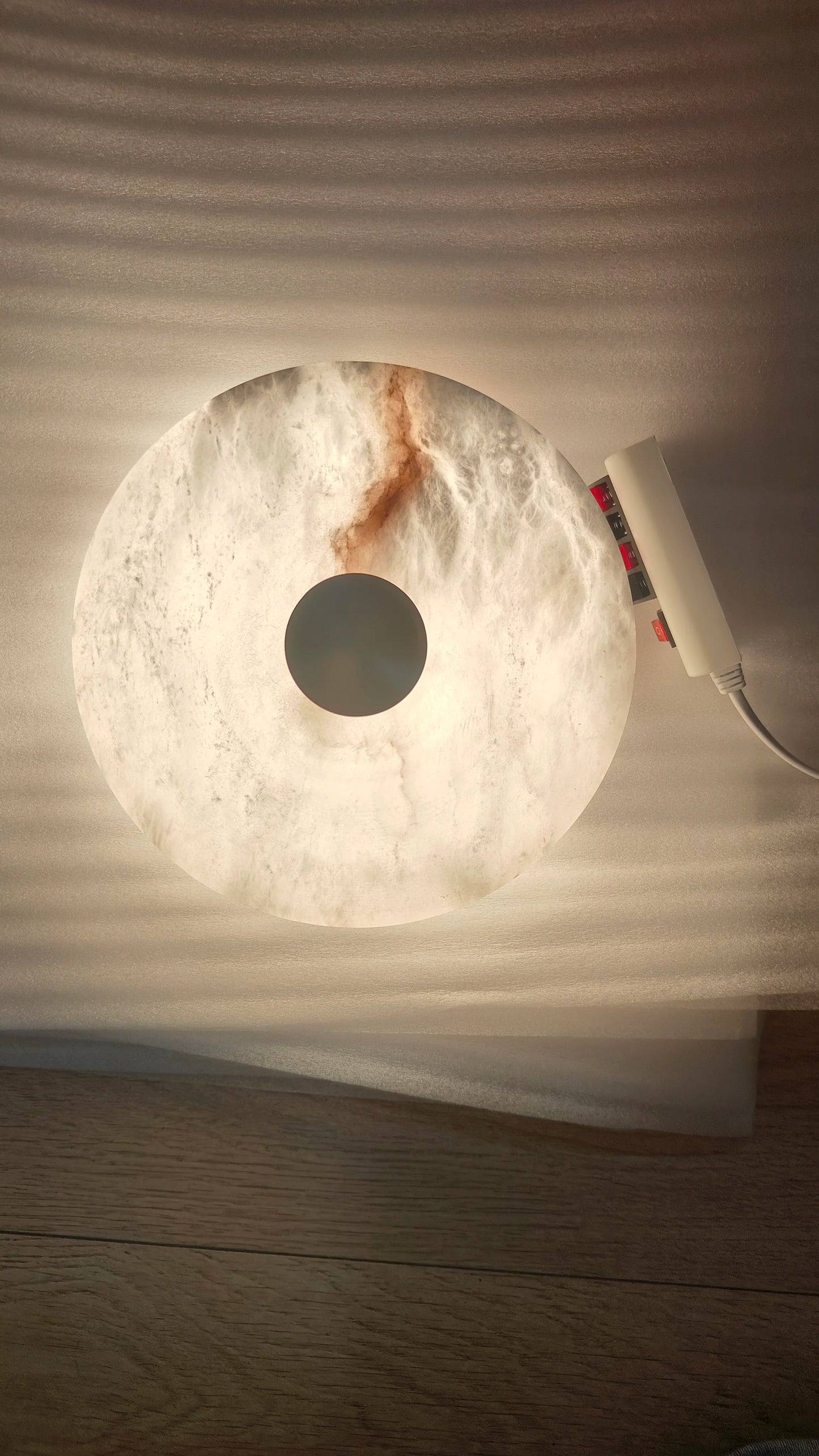 Simple LED round Natural Marble alabaster Ceiling Lamp Living Room Bedroom Corridor Circular Ultra-thin All-copper Wall Lamp
