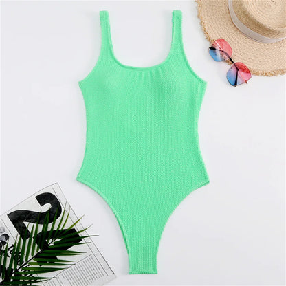 2026 Sexy Women One Piece Swimsuit Swimwear Female Solid Push Up Thong Bather Bathing Suit Monokini Brazilian Swimming Suits