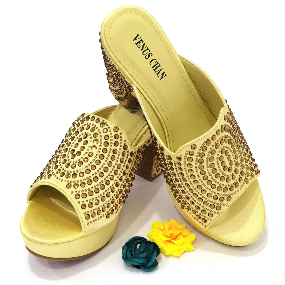 2023 Fashion Women Summer Autumn Skid-proof Square Toe Shoes  Heels Italian Woman Wedding for Party Shoes