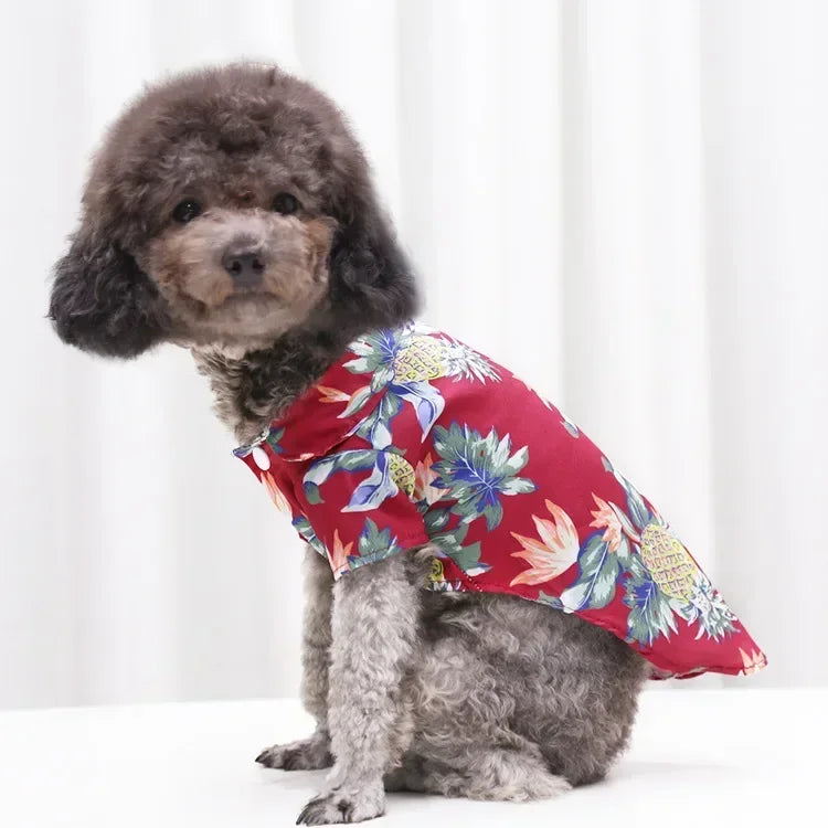 Hawaiian Style Pet Dog Clothe Summer SandBeach Dog Shirts for Small Medium Dogs Puppy Cat Clothing Ropa Perro Pug French Bulldog