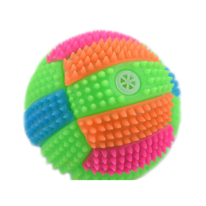 Dog Chew Toys for Small to Large Breed Dogs Squeak Glowing Balls Non-Toxic Rubber for Puppy Clean Teeth Relieve Boredom