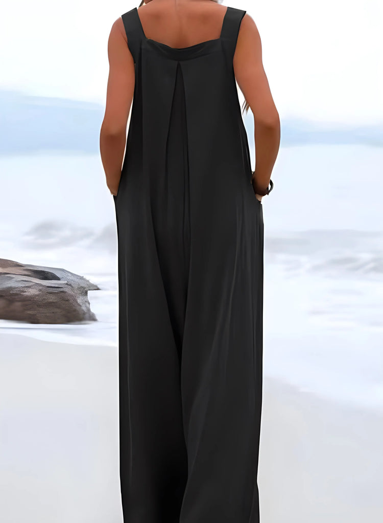 2026 Summer New Loose Wide-Leg Women's Overalls Suspender Casual Simple Jumpsuit