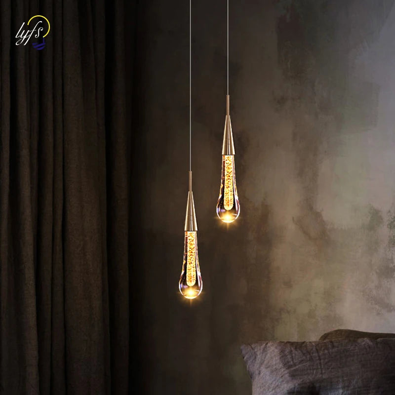 Crystal LED Pendant Lights Interior Lighting For Home Dining Table Hanging Lamp Bedside Living Room Decoration Pendant Light