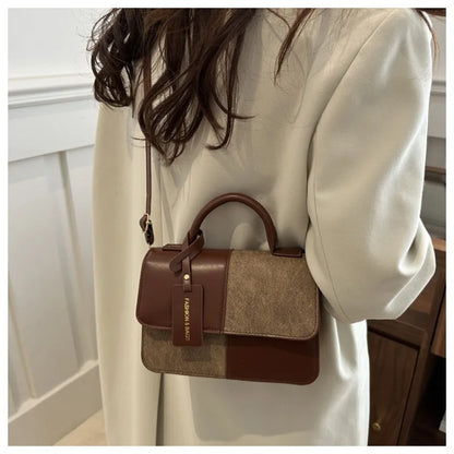 Elegant Women's Handbag Crossbody Shoulder Bag, Snap Closure Tote Bag, Everyday Accessory, Geometric Pattern, Fashion Lovers