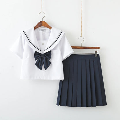 JK Uniform Full Set Basic Spring Shore Gold Two Long-sleeved Japanese Soft Girl Student College Style Sailor Suit