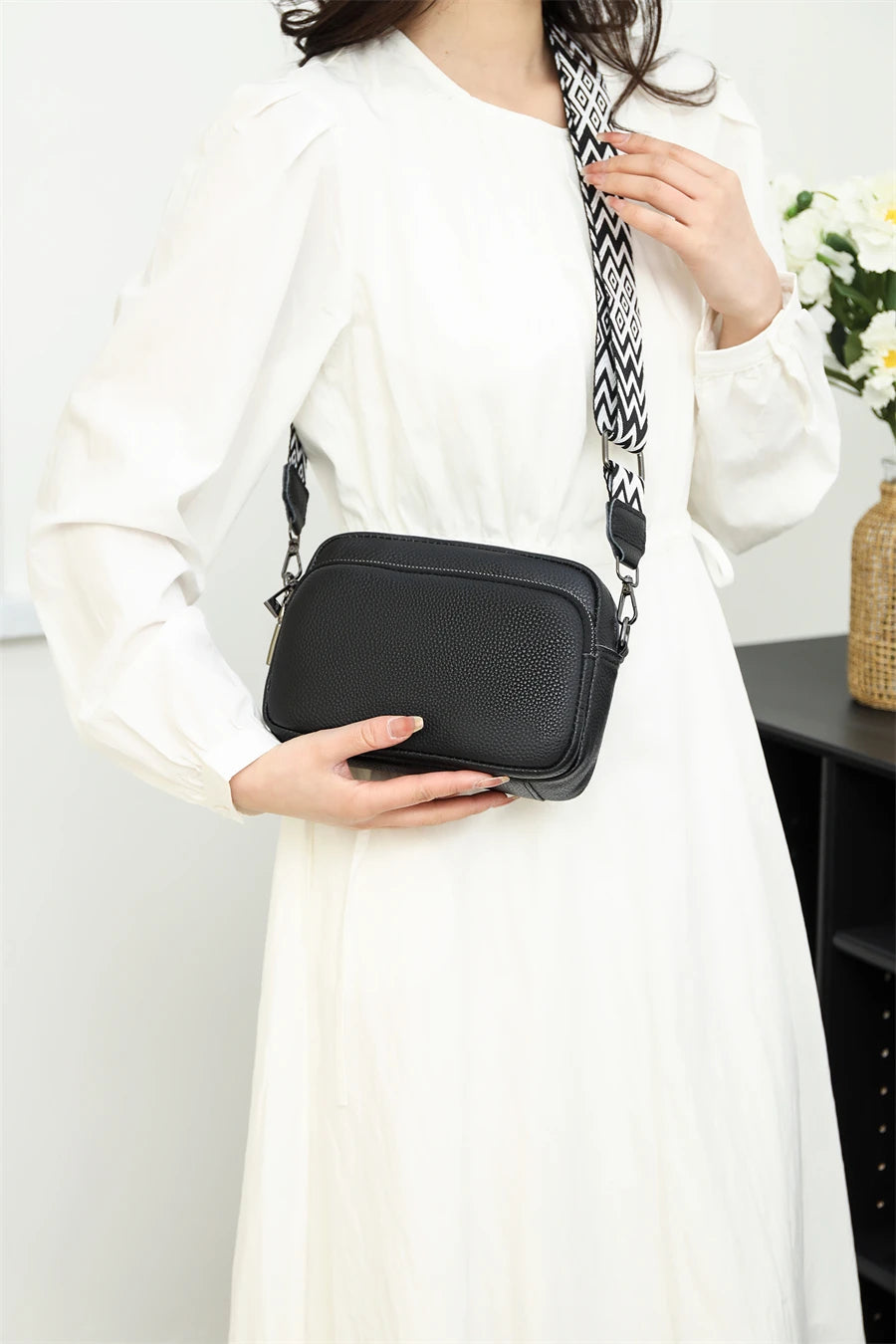 Luxury Solid Color Genuine Leather Ladies Messenger Bag 100% Soft Cowhide Shoulder Crossbody Bags For Women 2023 Female Handbags