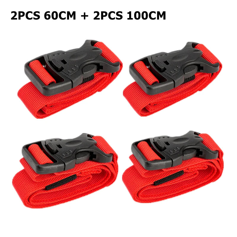 4/2/1PCS Cargo Tie Luggage Lash Belt Strap Buckle Camping Nylon Travel Kits Buckle Tie-Down Belt Cargo Straps for Travel Camping