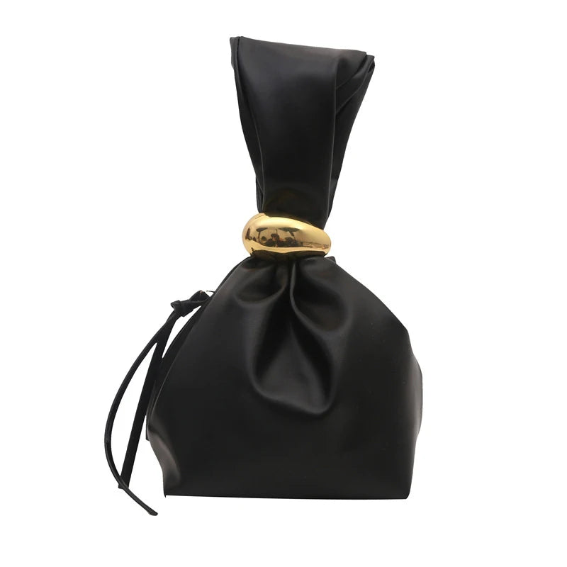 Mini PU Leahter Underarm Pleated Cloud Bag For Women 2025 Fashion Designer Female Retro Bucket Shoulder Bag Handbags And Purses