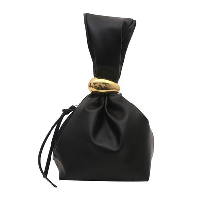 Mini PU Leahter Underarm Pleated Cloud Bag For Women 2025 Fashion Designer Female Retro Bucket Shoulder Bag Handbags And Purses