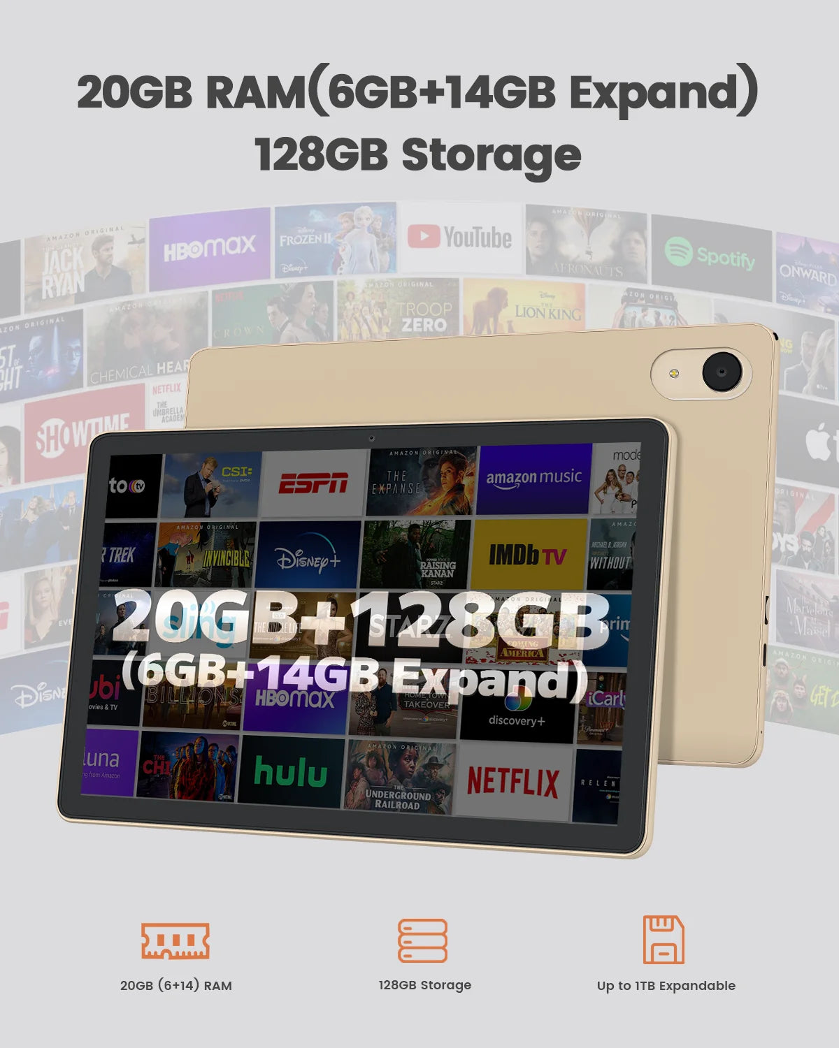 Paitanry 2026 NEW 11 Inch Android 15 Tablet PC 20GB RAM 128GB ROM A537 Octa Core Processor 6000mAh 18W Fast Charge WiFi 6 Tablet