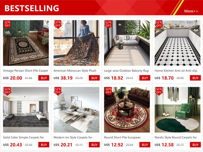 American Style Living Room Decoration Plush Carpet Large Area Rugs for Bedroom Fluffy Soft Lounge Floor Mat Thicken Washable Rug