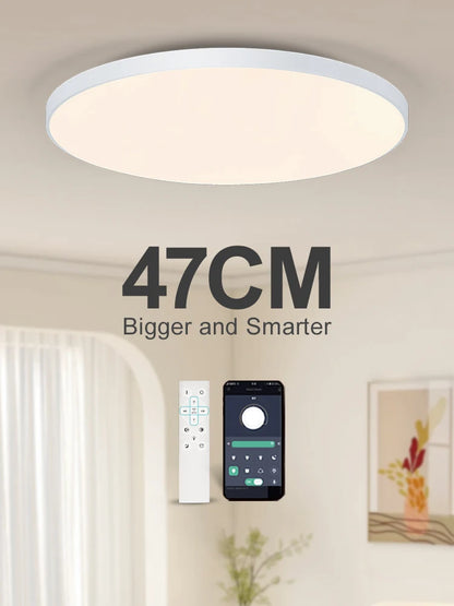 MARPOU Smart Ceiling Lamp LED Lamp for Bedroom Large Ceiling Lamps LED Lights with Remote Control Dimmable LED Lights for Room