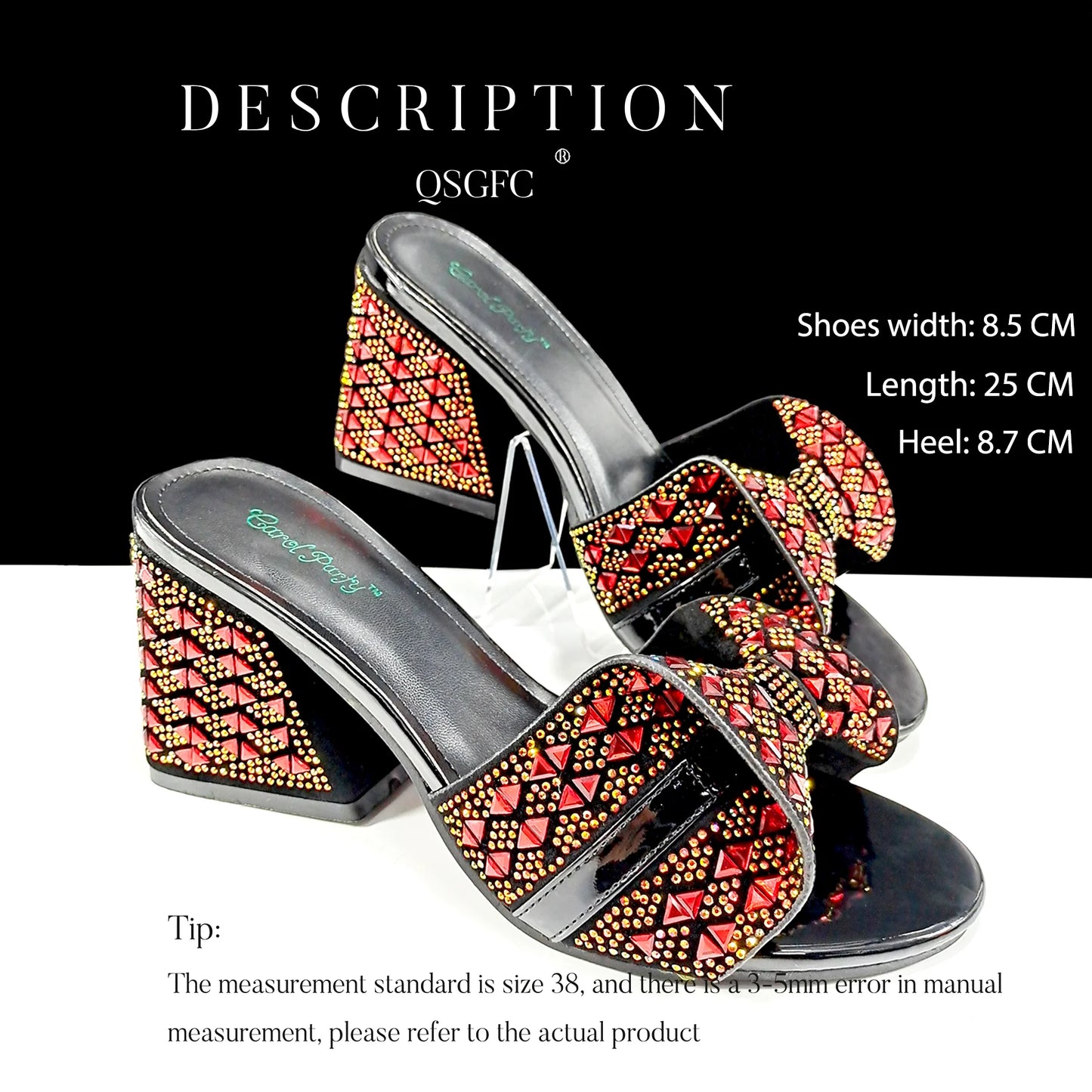 QSGFC Italian Style Women Banquet Shoes And Bag With Rhinestone Decoration Three-Dimensional Small Bag Match Women High Heel