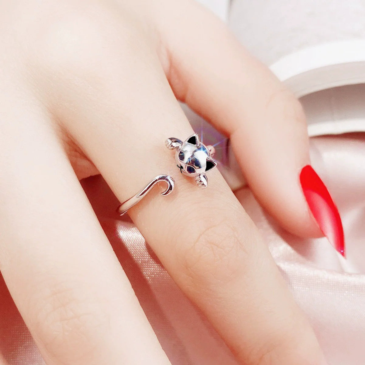VENTFILLE 925 Sterling Silver Geometric Multilayer Round Bead Ring Female Fashion Punk Temperament Prevent Allergy Charm Jewelry