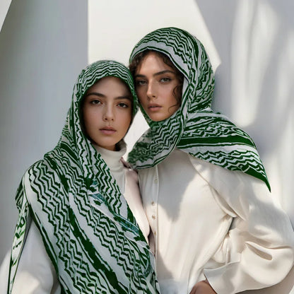 1Pcs Watercolor Print Lady Hijab Women Bohemian Soft Islam Ramadan Muslim Hijabs Foulard Femme Shawl Wrap Scarf Headscarf