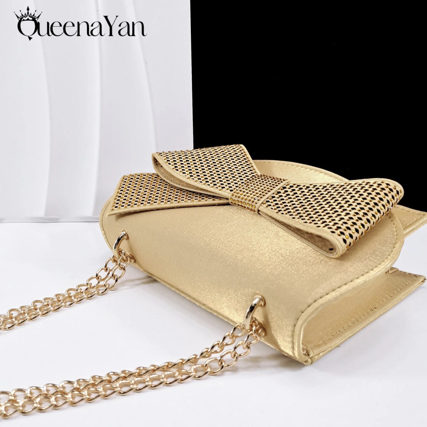 Queena Yan Sky Blue Color Peep Toe High Women Heels Shoes and Bags for Women Rhinestone Evening Party Elegant Luxury Handbag