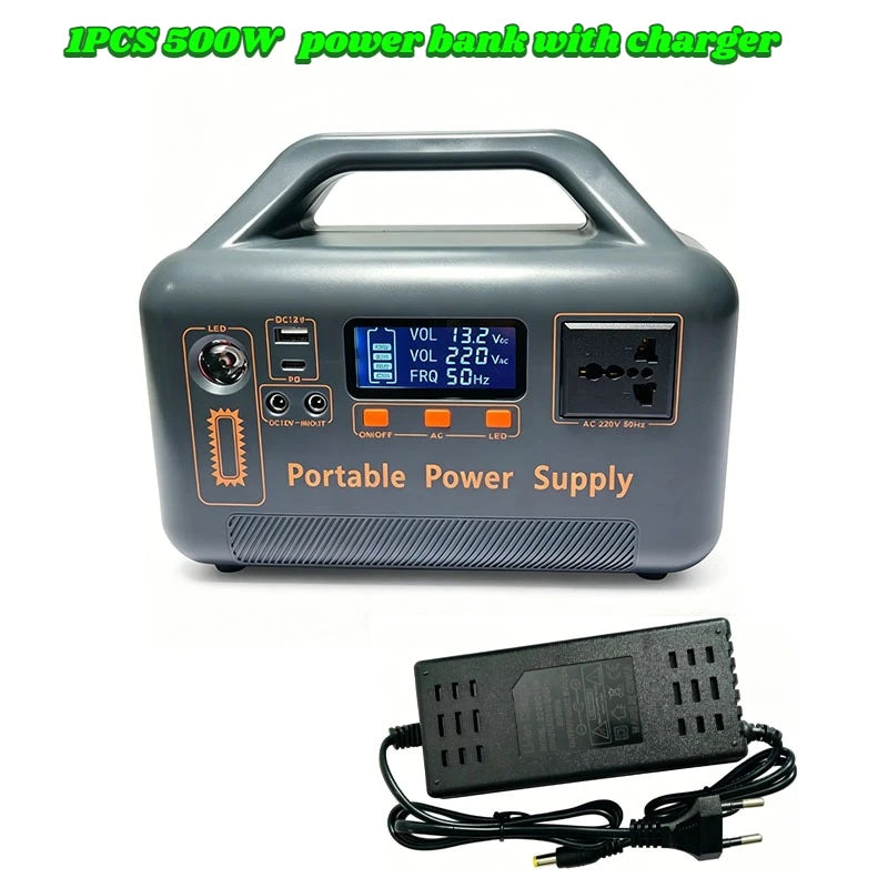 500W 220V Portable Power Station 400W 15-30Ah Power Bank LiFePO4 for Solar Generator Outdoor Energy Camping RV Backup Power Bank