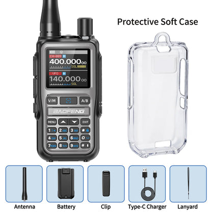 BAOFENG UV-5R Mini Walkie Talkie Multi Band Wireless Bluetooth Programming Dual PTT Type-C Charge Long Range Two Way Radio