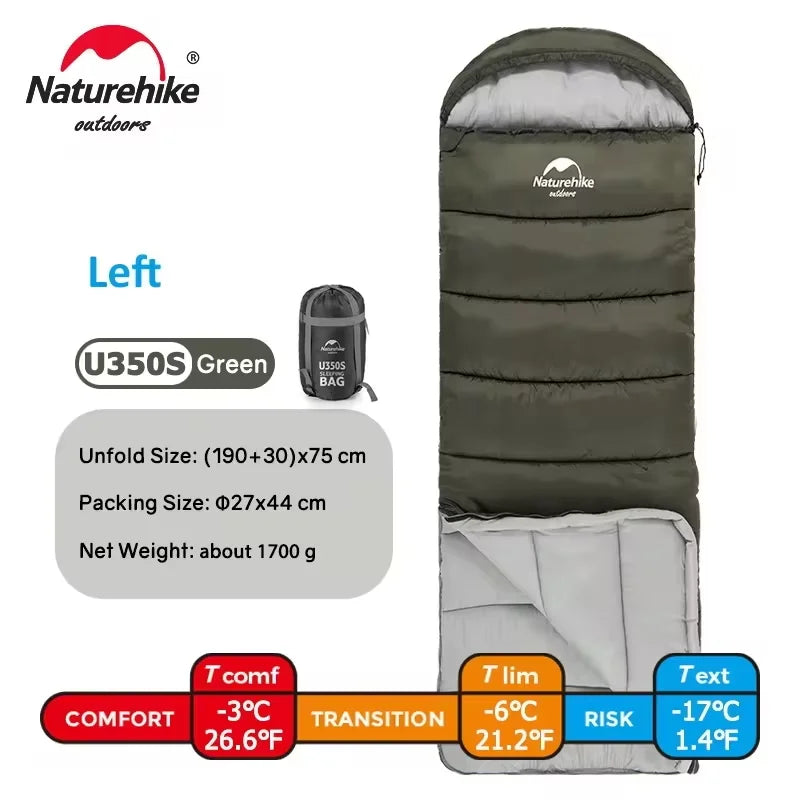 Naturehike Camping Sleeping Bag Ultralight Waterproof 4 Seasons Warm Envelope Type Sleeping Bag for Outdoor Hiking Backpacking