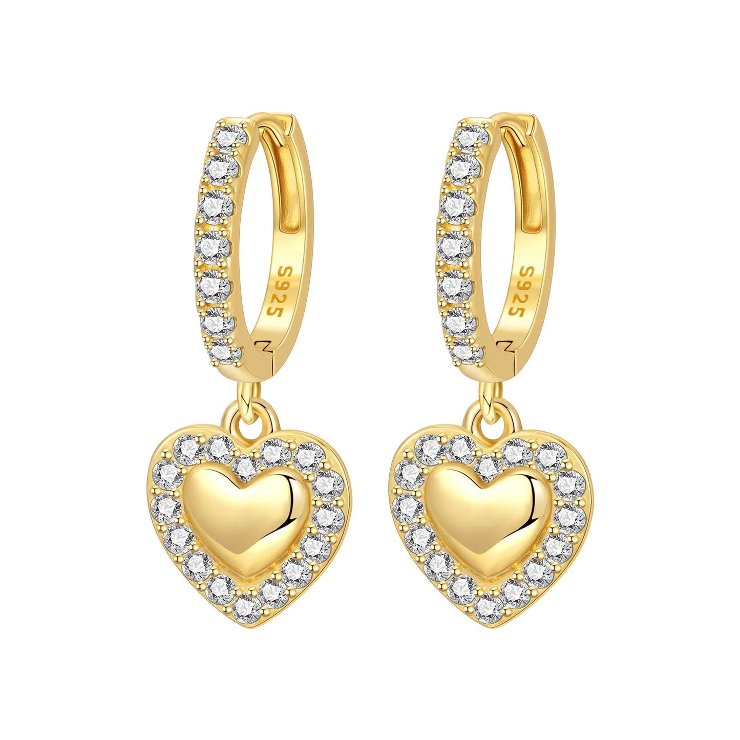 Original 925 Sterling Silver Heart Vintage Luxury Earrings Fashion 18K Gold Hoop Earrings for Women Piercing Jewelry Aretes 2026