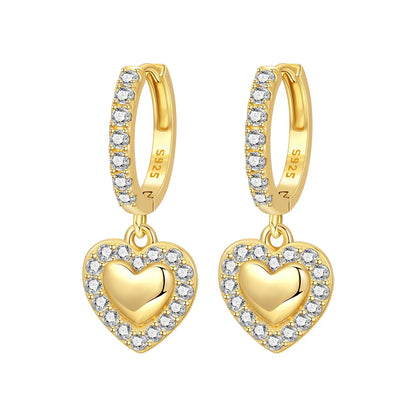 Original 925 Sterling Silver Heart Vintage Luxury Earrings Fashion 18K Gold Hoop Earrings for Women Piercing Jewelry Aretes 2026