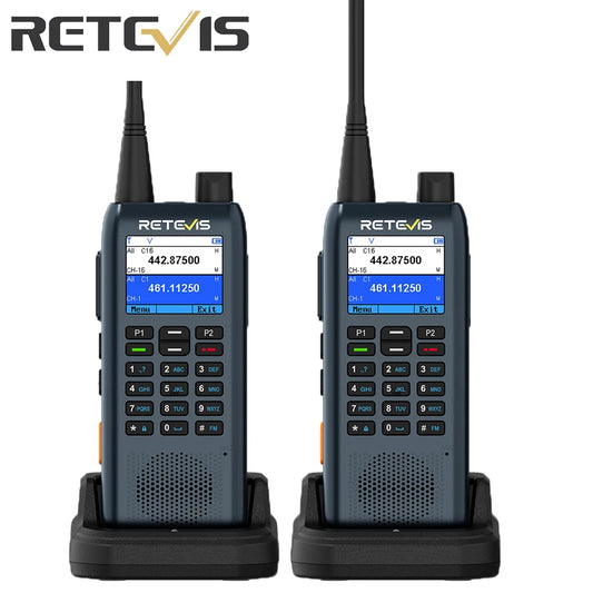 Retevis C63 UHF Walkie Talkie Portable 5W Long-lasting Battery Communication Radio LCD Screen TypeC Emergency for Hotel Security