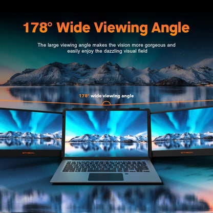 GTMEDIA 11.6Inch Portable Monitor 1920*1080 IPS FHD Triple Dual Extender Screen Full View Fold Display For 13.0-17.3Inch Laptops