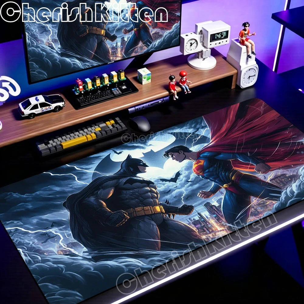 PC Office Speed Gamer Keyboard Mousepad Anime S-Superman Mouse Pad Laptop Gaming Accessories XXL Desk Mat 90x40 Non-slip Carpet