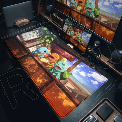P-pokemon Bulbasaur Mouse Mats Rubber Mousepad Large Anime Gaming Accessories Pad Kawaii Carpet Cabinet Keyboard Office Deskmat