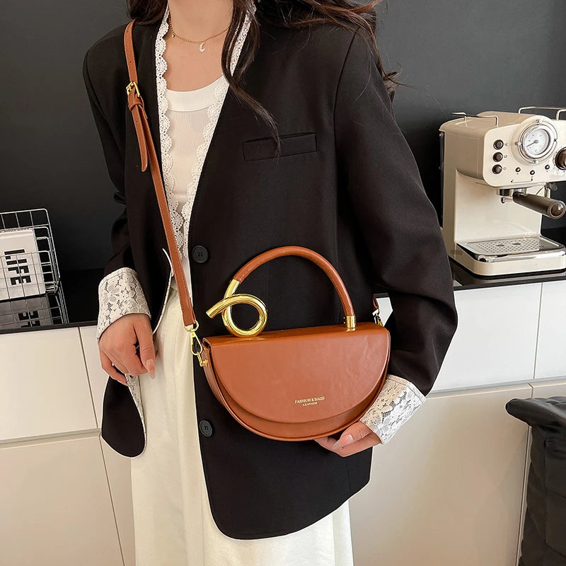 Small Crossbody Bags For Women Designer Semicircle Saddle Bag 8 Colors Pu Leather Handbag Luxury Brand Lady Shoulder Bags